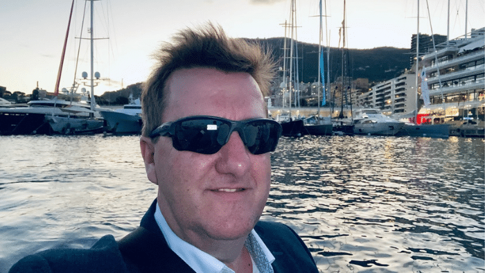 Douglas McFarlane, Lomond Yachts, on a yacht