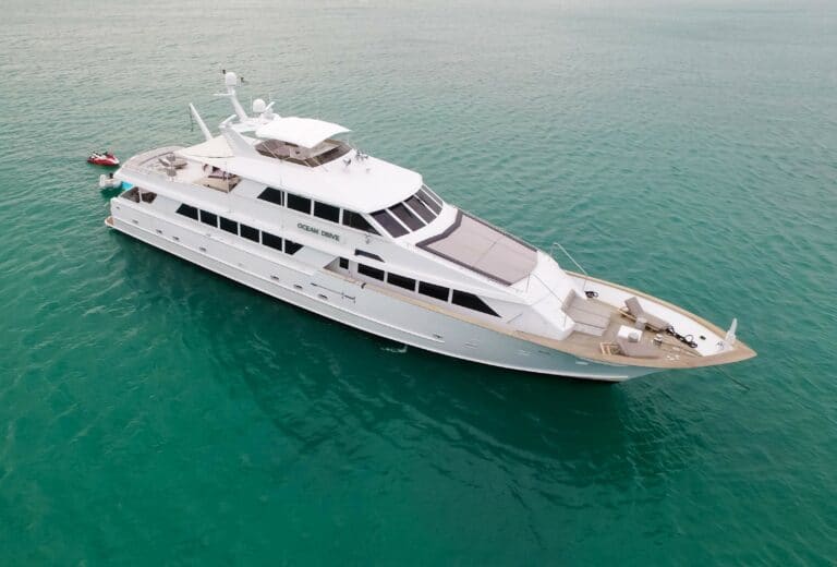 The first boat announced was OCEAN DRIVE, a tri-deck aluminum motor yacht built by Broward Marine in 1988 and sold by Nicholas Cardoza.