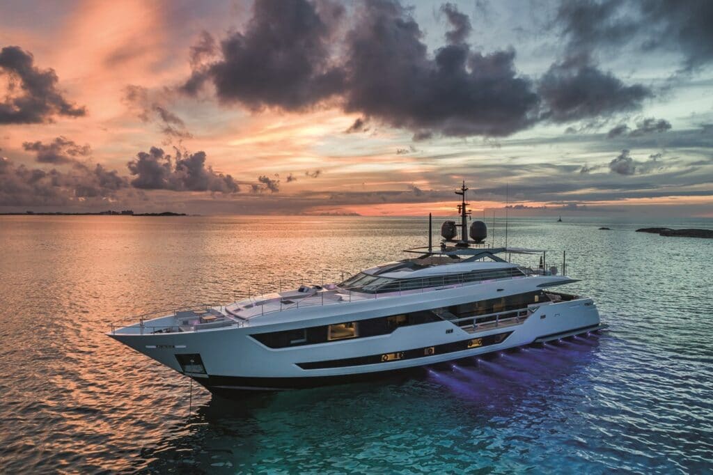 A beautiful example of a 2018 Ferretti Custom Line yacht, NEVER BLUE has been exceptionally looked after since.