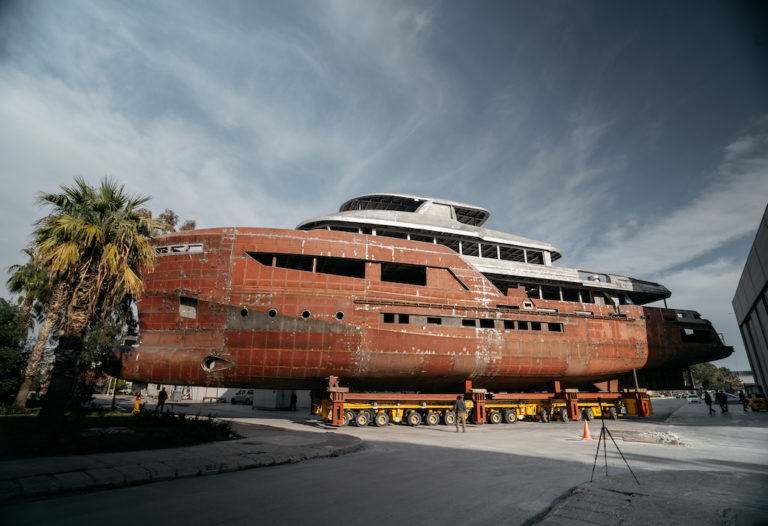 With the joining of the hull and superstructure of B145 explorer yacht, the Turkish shipyard Bering moves onto the next phase.