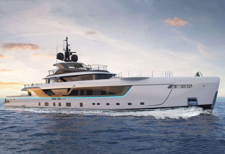 The Italian Sea Group announced the launch of 55m (180.5ft) Admiral S-Force series, SILVER STAR with interiors completed by Giorgio Armani.