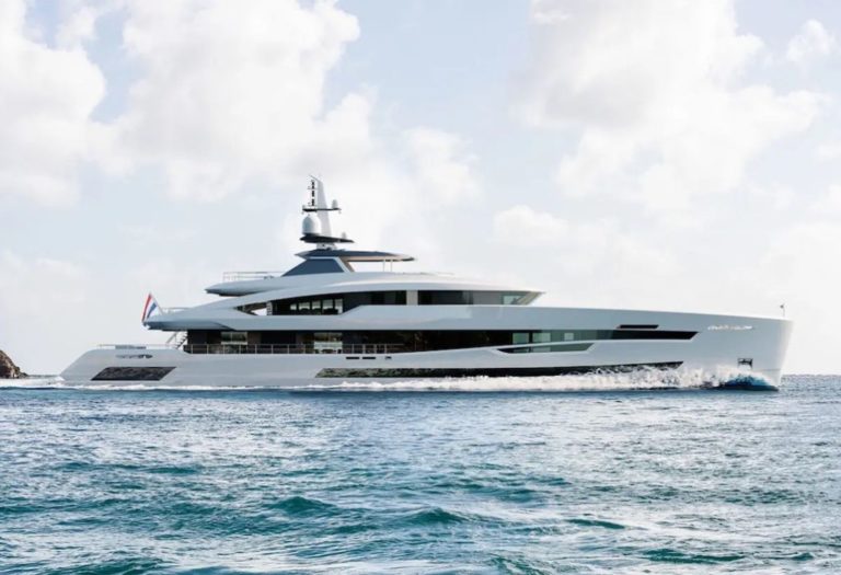 Heesen’s Project Akira sold during construction by Wes Sanford of Northrop & Johnson and James Corts of MarineMax bringing the buyer.