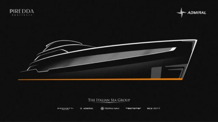 The Italian Sea Group has announced the sale of the third Panorama-designed superyacht from Admiral’s semi-custom lines, and the first hybrid propulsion model.