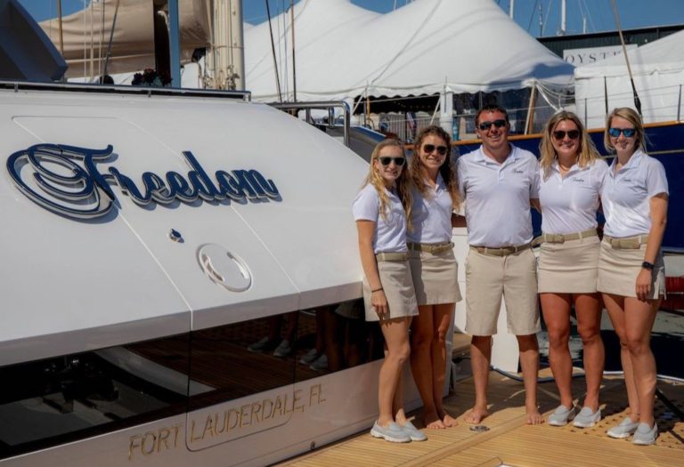 Freedom Crew Transom. Newport Charter Yacht Show will be celebrating its 35th anniversary this year, held from June 19 – 22 in Newport, Rhode Island.