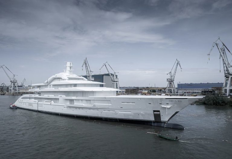 Damen Yachting announced Amels 120 Full Custom hull and superstructure arrival at the Vlissengen yard to complete build process – outfitting.