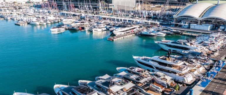 luxury yachts at the Genoa International Boat Show