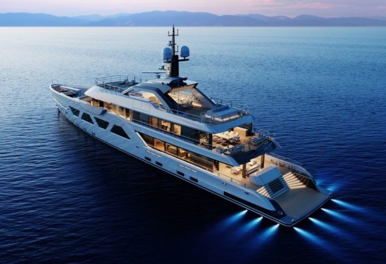 Amels 60 Superyacht - Evening Shot