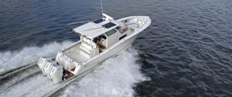 The new Scout 357 LXF offers a large center console boat for fishing, cruising & overnight stays.