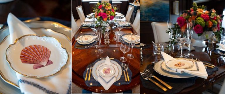 When chartering a yacht, you’ll note extreme attention to detail at every turn, especially when it comes to tablescapes.