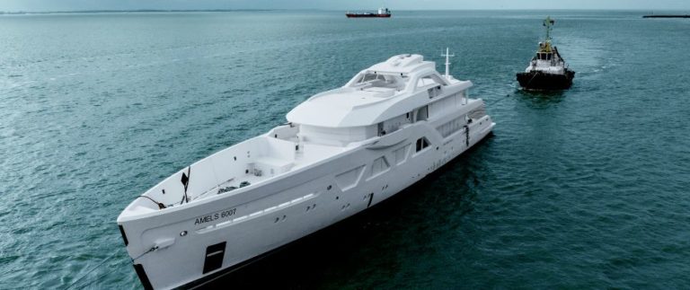 Damen Yachting has announced the seventh Amels 60 has now entered into the outfitting phase at their Dutch shipyard.