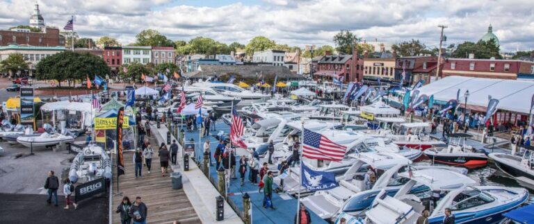 The Annapolis Powerboat Show will take place October 3-6, 2024, at City Dock in Annapolis, Maryland.