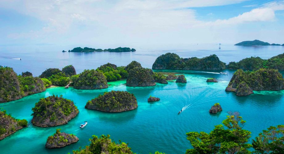 Raja Ampat, Indonesia as one of the eco-friendly yacht destinations for 2025.