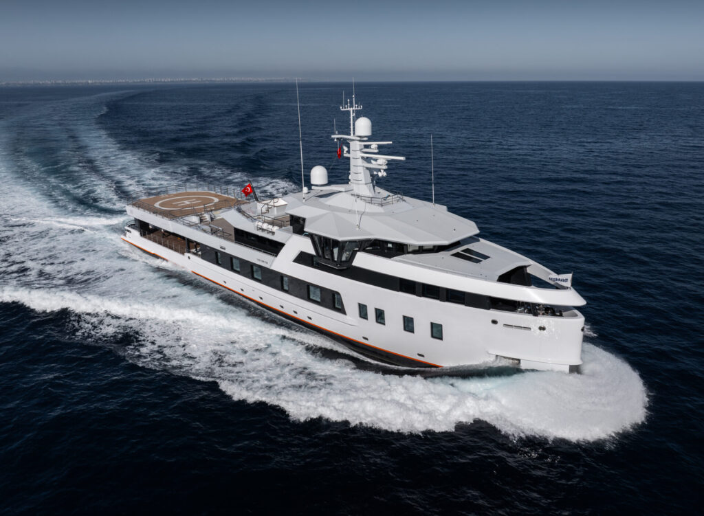 Damen Yachting Achieves Milestone with Double Delivery | YATCO The Damen Yachting Xplorer 60 sailing on the ocean.