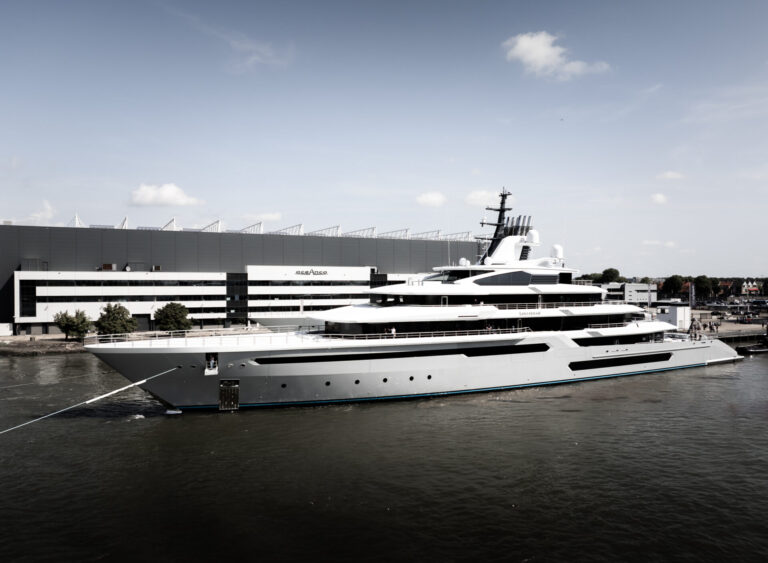 The Leviathan yacht by Oceanco is sailing in the ocean. Oceanco launched LEVIATHAN, a yacht “built with intent, not convention.” Learn more about the 364ft motor yacht now.