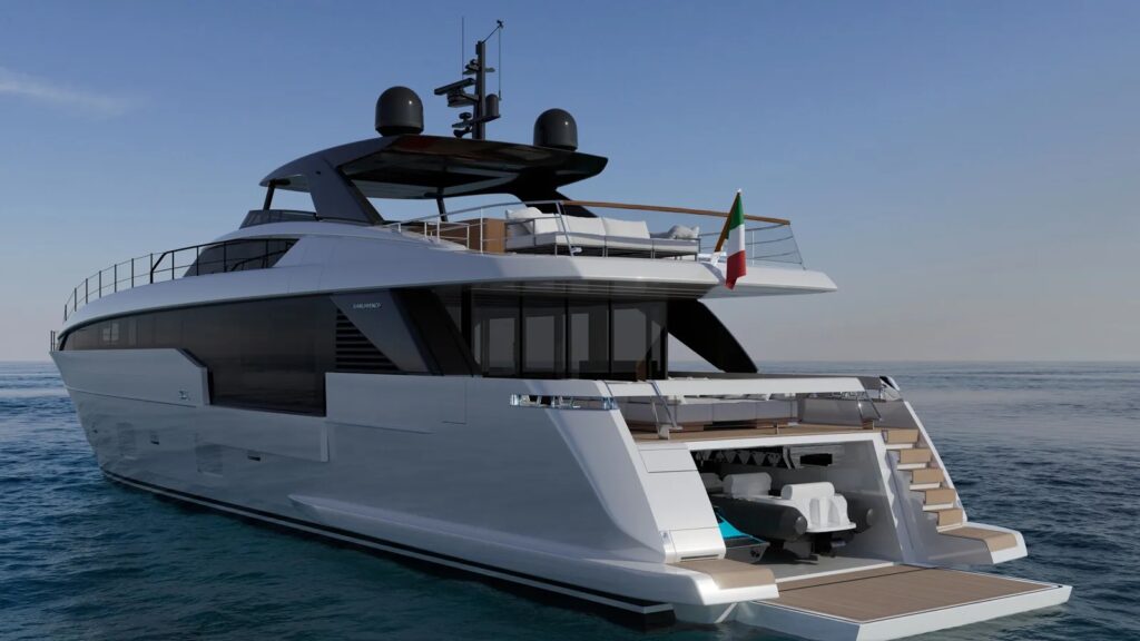 Sanlorenzo released renderings for a new 33m yacht, SL110A, set to debut in September at the 2025 Cannes Yachting Festival.