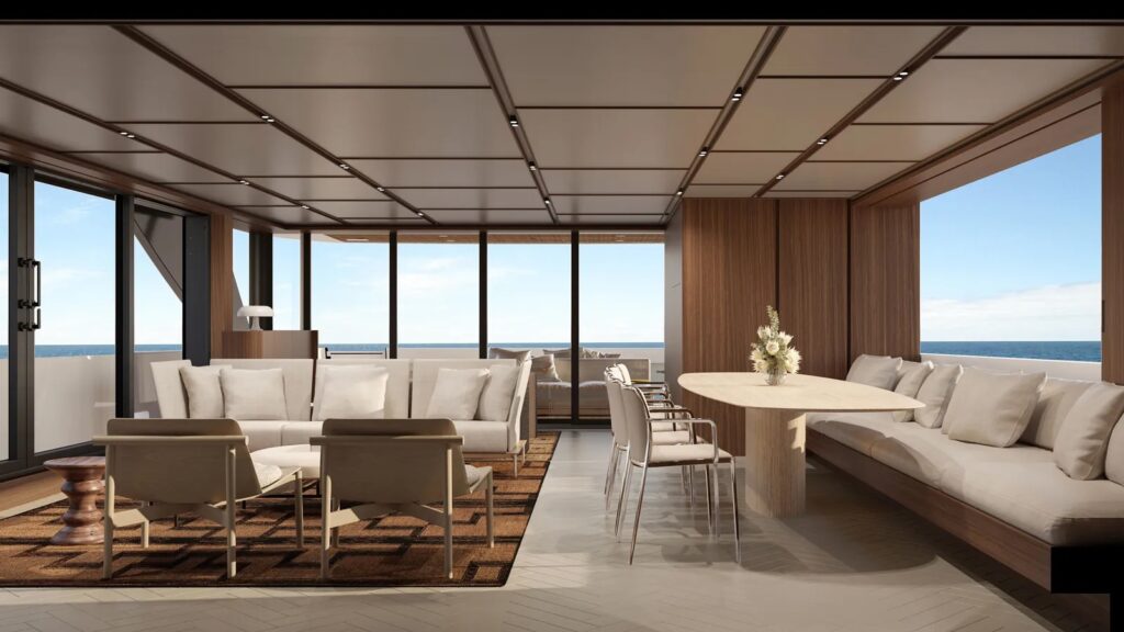 Sanlorenzo released renderings for a new 33m yacht, SL110A, set to debut in September at the 2025 Cannes Yachting Festival.
