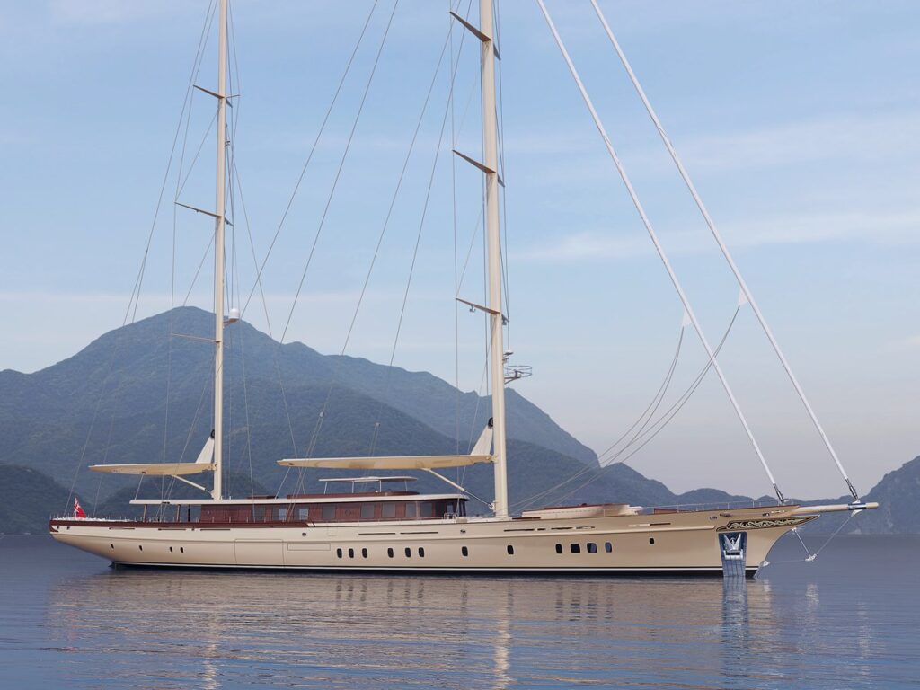 Monaco Yacht Show YATCO SHOWBOOK 2025 | YATCO 62m (203ft) SIMENA, built by Ares Custom Yachts in 2025, is a luxury performance sailing ketch with six suites for up to 12 guests.