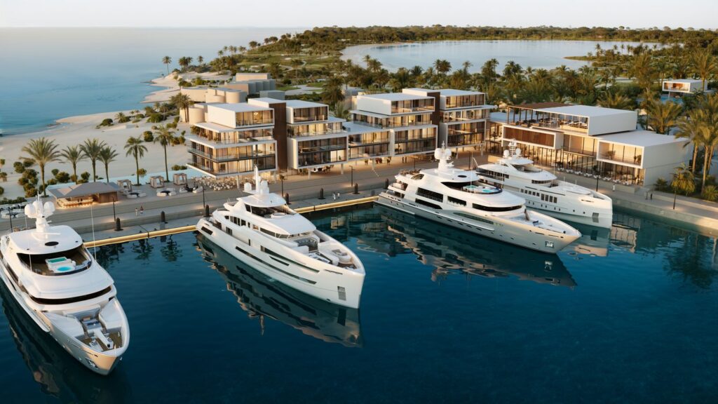 Port Nimara Anguilla | Superyacht Marina | YATCO Luxury yachts docked in front of Port Nimara Anguilla. Discover Port Nimara, Anguilla’s transformative superyacht marina and lifestyle hub, driving economic growth and sustainable luxury.
