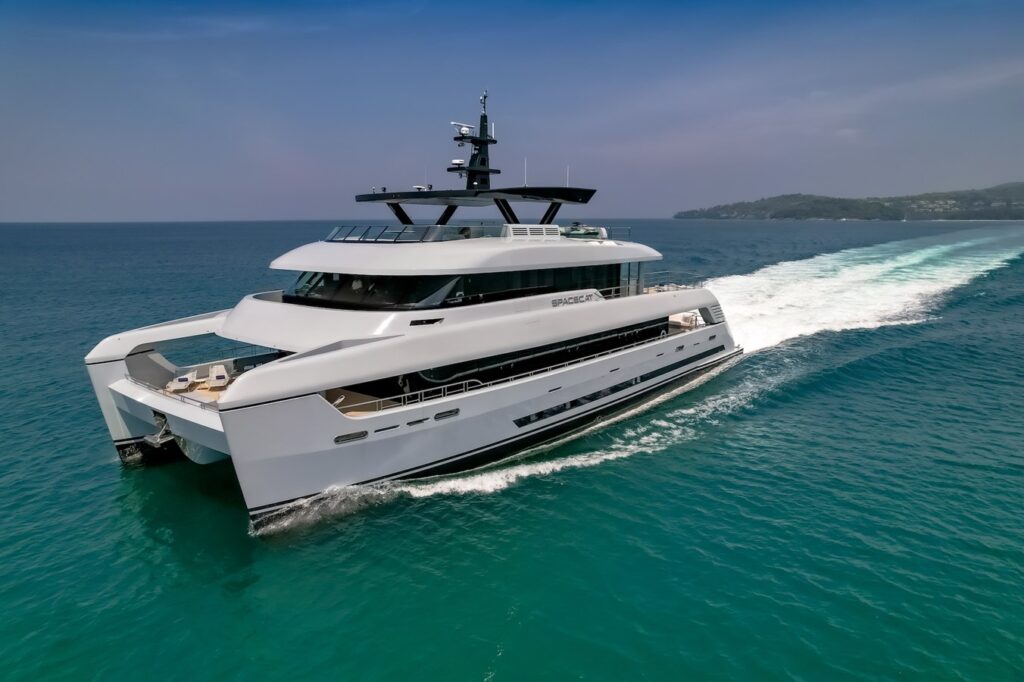 Explore the 10 Largest Catamarans for Sale on YATCO Right Now SPACECAT 2022 117' 10" SILVER YACHTS Catamaran.