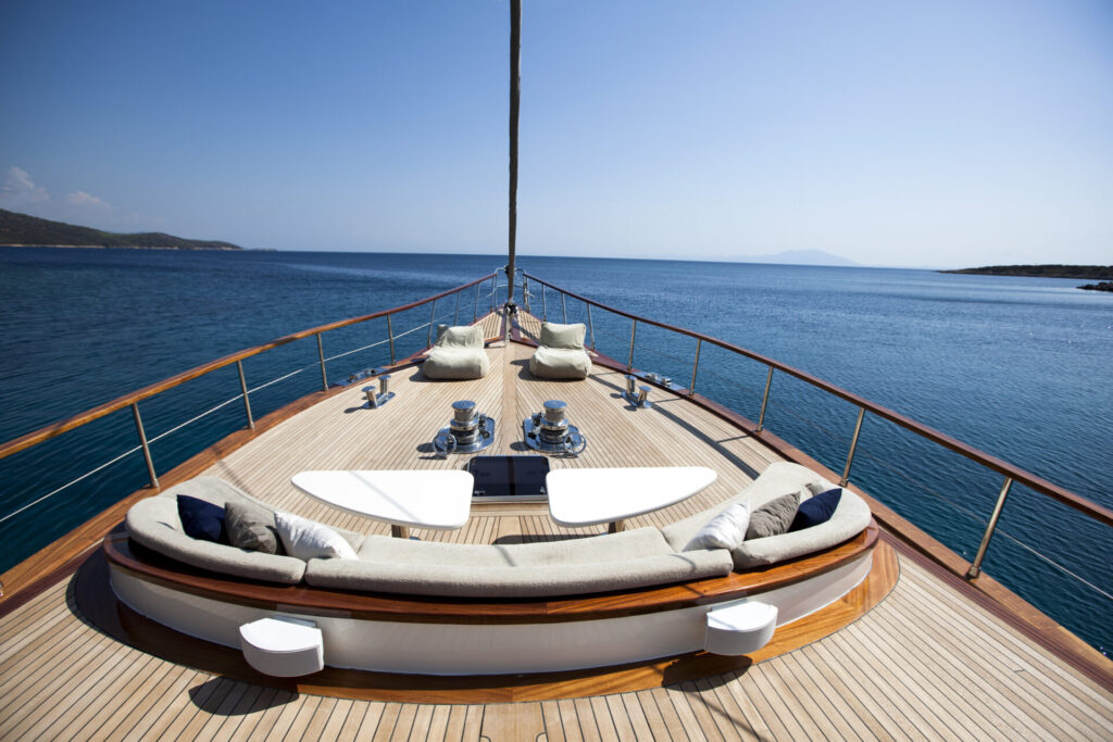 Yacht Styling | Exterior Design & Luxury Yacht Aesthetics | YATCO Luxury sailboat at sea. Explore yacht styling tips for modern yachts. Learn about exterior design, interiors of luxury yachts, and yacht aesthetics.