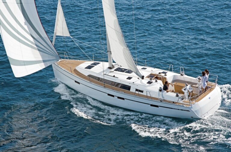 A Bavaria Cruiser 46 yacht sailing on the ocean. Explore Bavaria Cruiser 46 yachts for sale detailed specs, current prices, and expert buying tips to find your perfect sailing adventure.