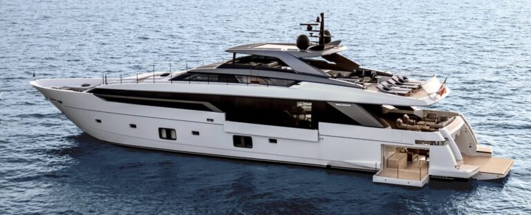Sanlorenzo SL120 sailing on the ocean.