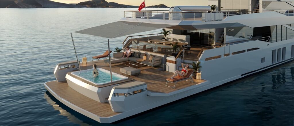 Turkish Yacht Builders | Top Shipyards & Luxury Yachts | YATCO A NUMARINE superyacht sailing on the ocean. Discover the best Turkish yacht builders, top shipyards, and luxury yachts for sale in Istanbul and across Türkiye.