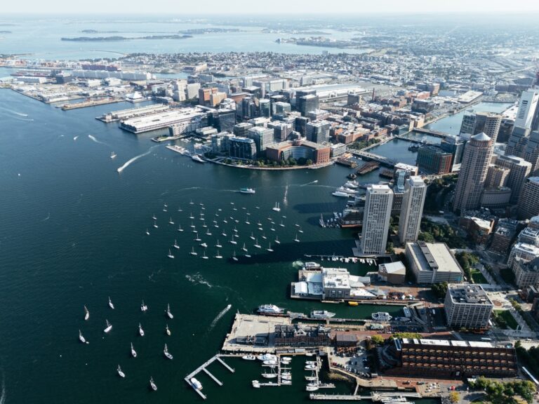 A top view of skyscrapers in Massachusetts.