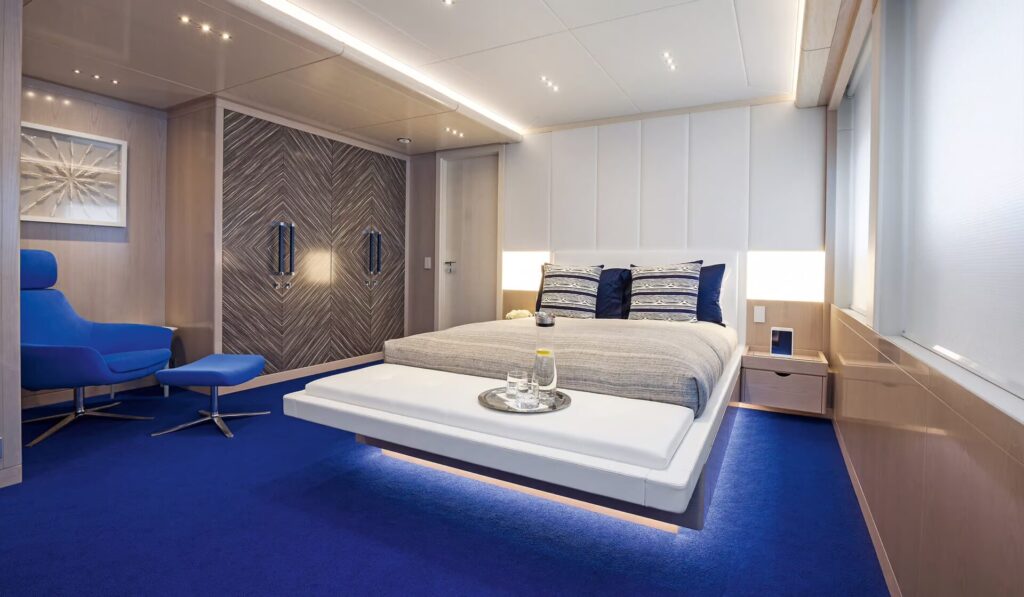 Benetti Yachts | Verified Listings, Specs & Buying Tips | YATCO Benetti Yachts Custom Seasense Interiors Carousel guest room. Discover Benetti yachts for sale, including Delfino, Tradition, and Classic series. Explore verified listings, prices, and buying tips.