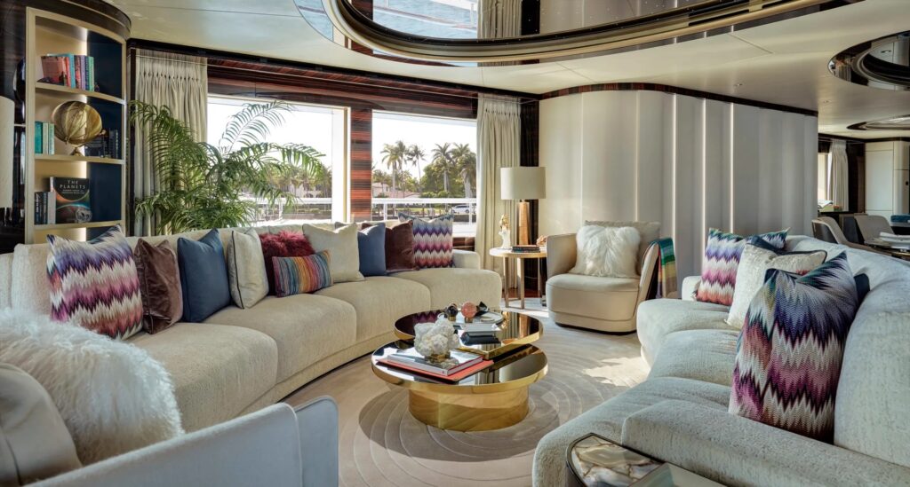 Feadship Yachts | Verified Listings & Expert Advice | YATCO Feadship yacht ARROW, interior salon.