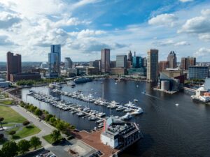 Luxury yachts are docked in Maryland, near the skyscrapers. Explore yachts in Maryland, prices, buying tips, and verified listings from trusted brokers across Chesapeake Bay, Annapolis, and Baltimore.